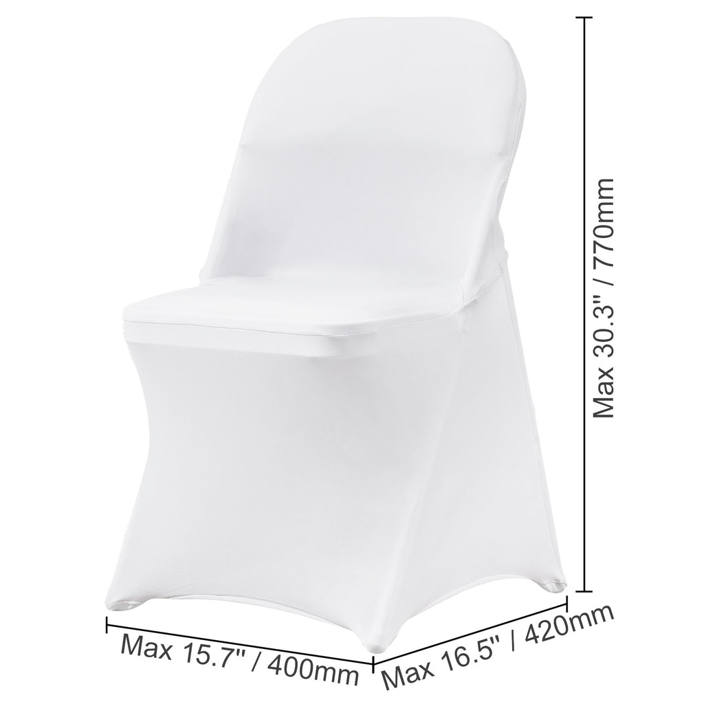 Housse de chaise pliante blanche extensible, lot de 50 pièces