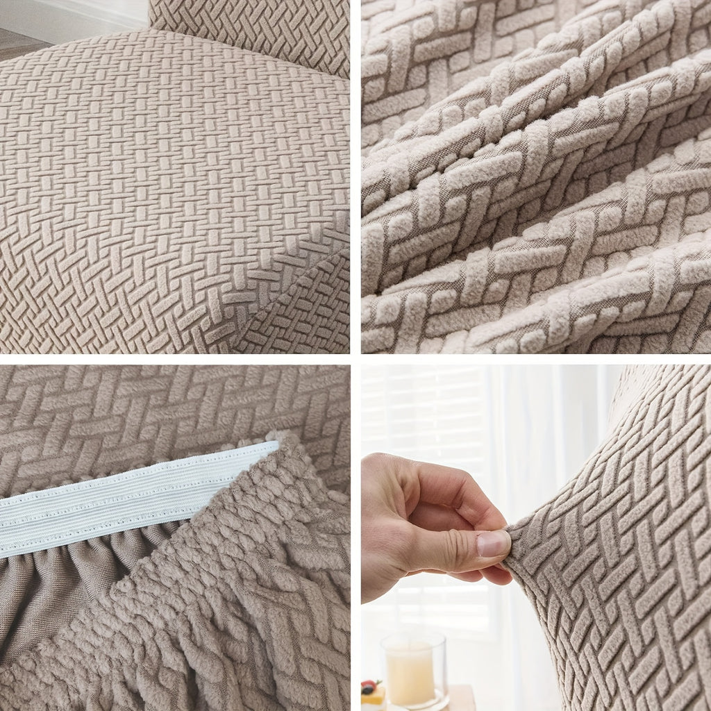 Housse de chaise de restaurant en jacquard chevron serré