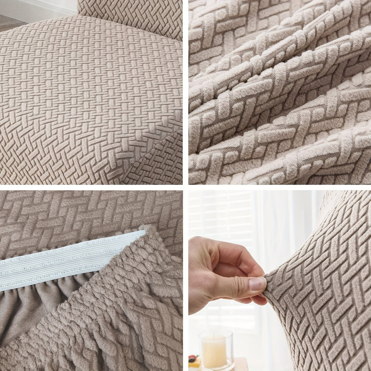 Housse de chaise de restaurant en jacquard chevron serré