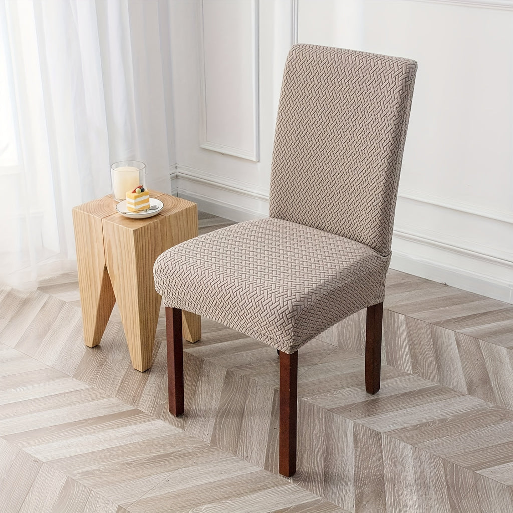 Housse de chaise de restaurant en jacquard chevron serré