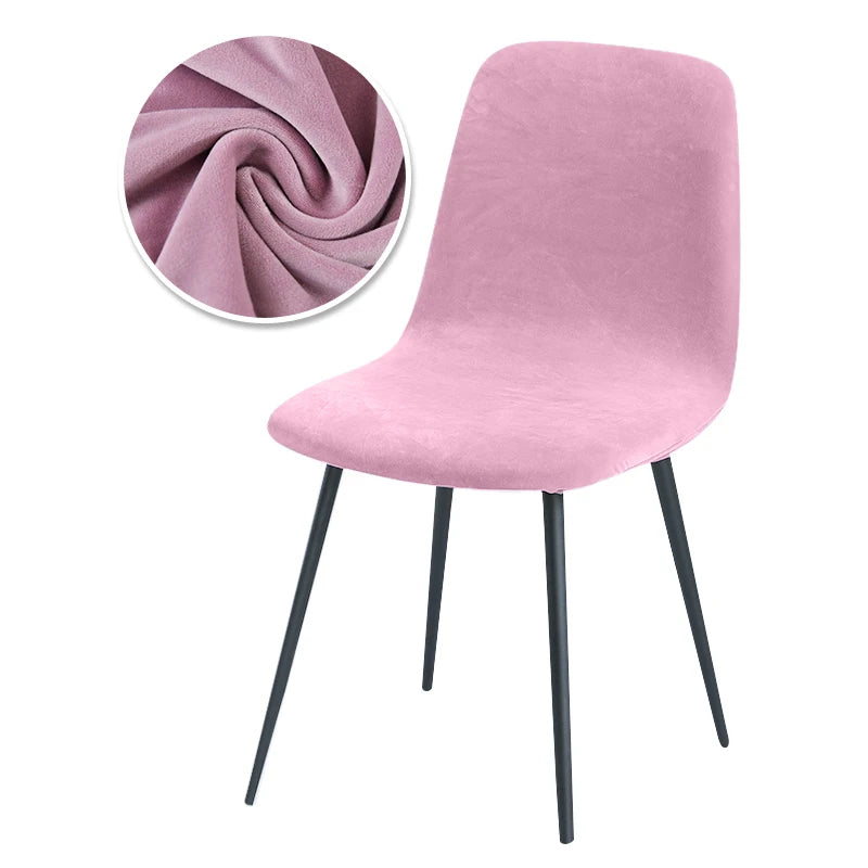 Housse de chaise scandinave velours - Dossier galbé