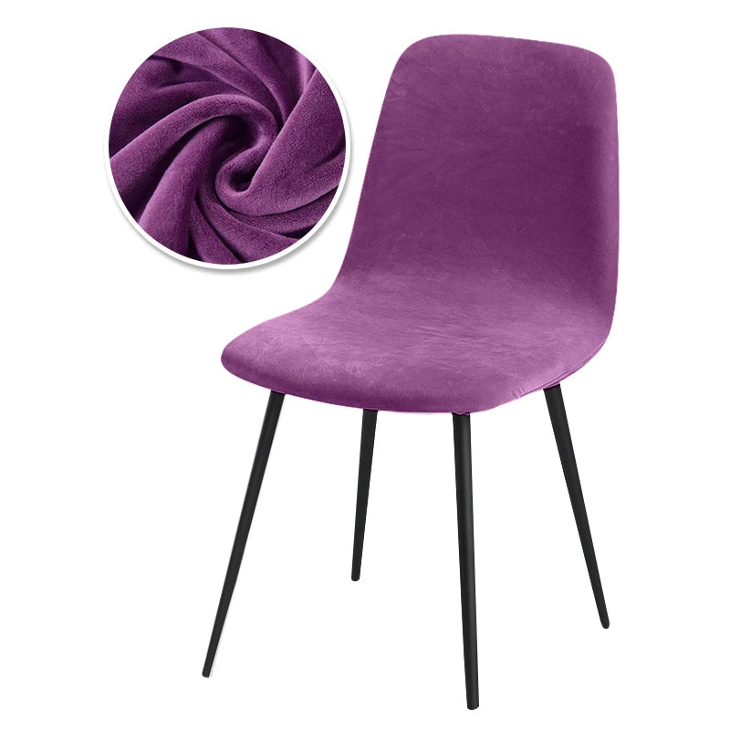 Housse de chaise scandinave velours - Dossier galbé