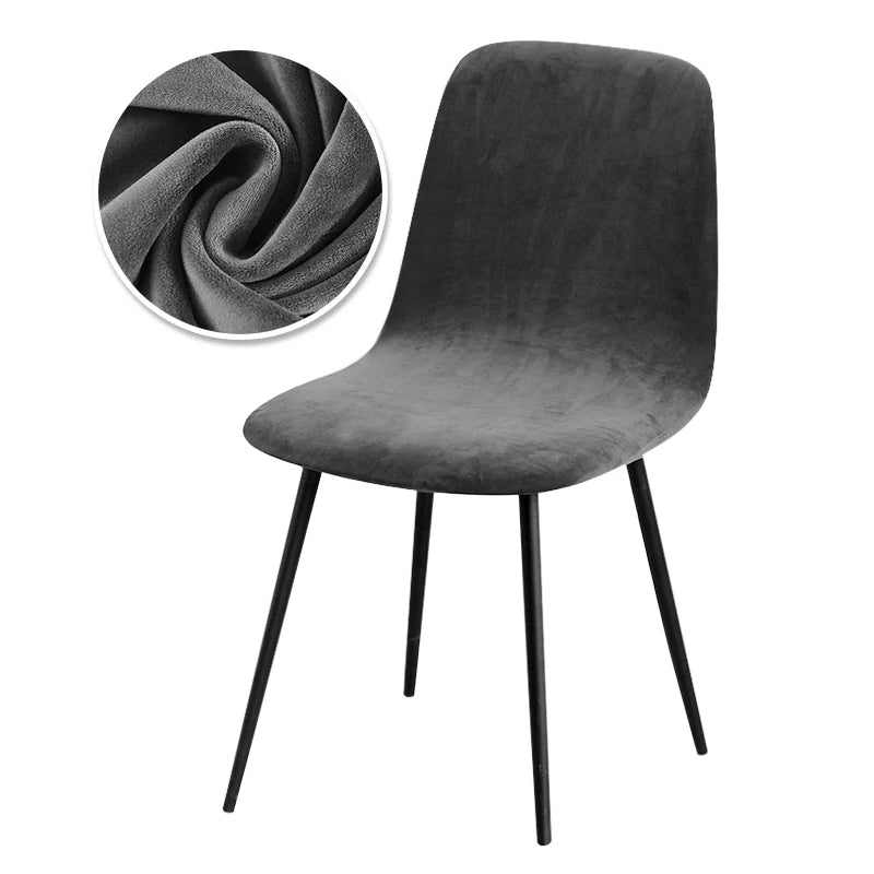 Housse de chaise scandinave velours - Dossier galbé