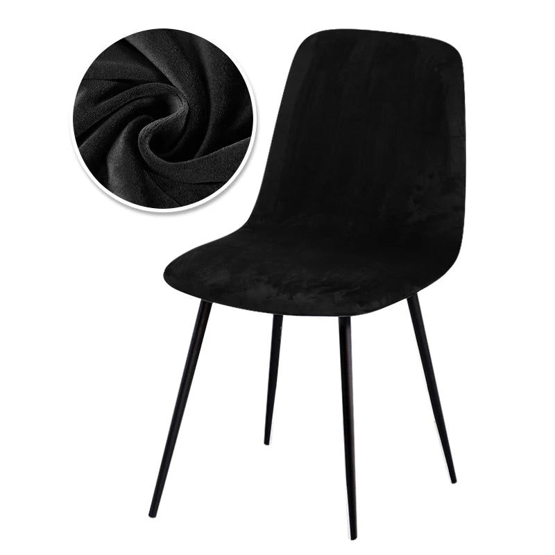 Housse de chaise scandinave velours - Dossier galbé