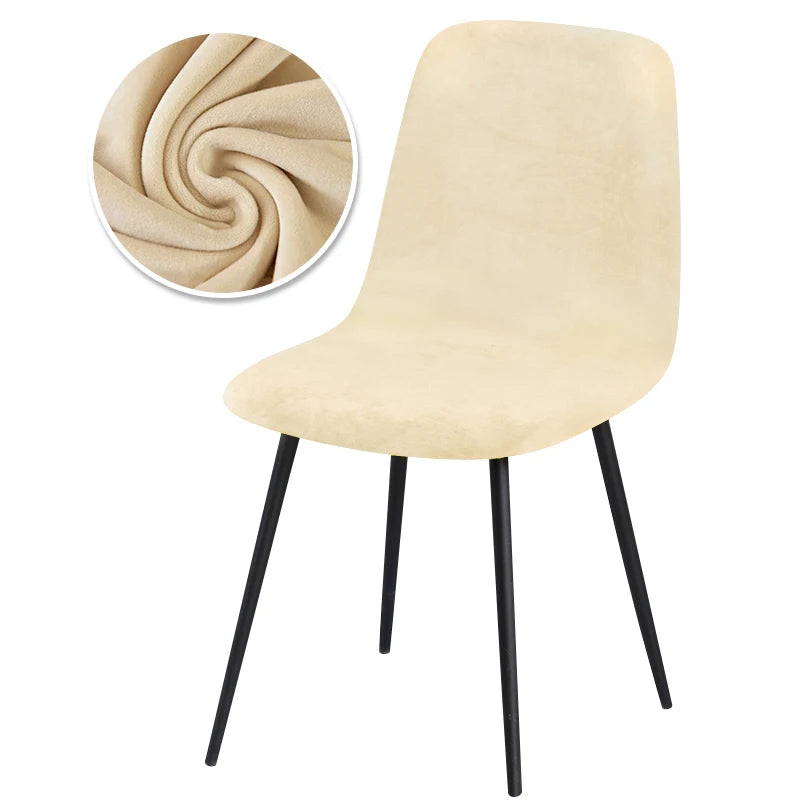 Housse de chaise scandinave velours - Dossier galbé
