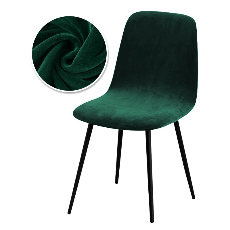 Housse de chaise scandinave velours - Dossier galbé
