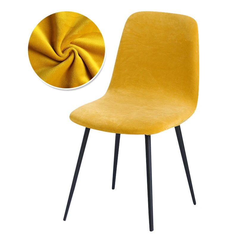 Housse de chaise scandinave velours - Dossier galbé
