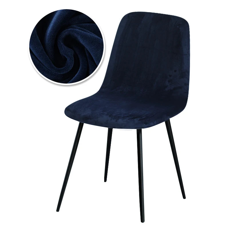 Housse de chaise scandinave velours - Dossier galbé