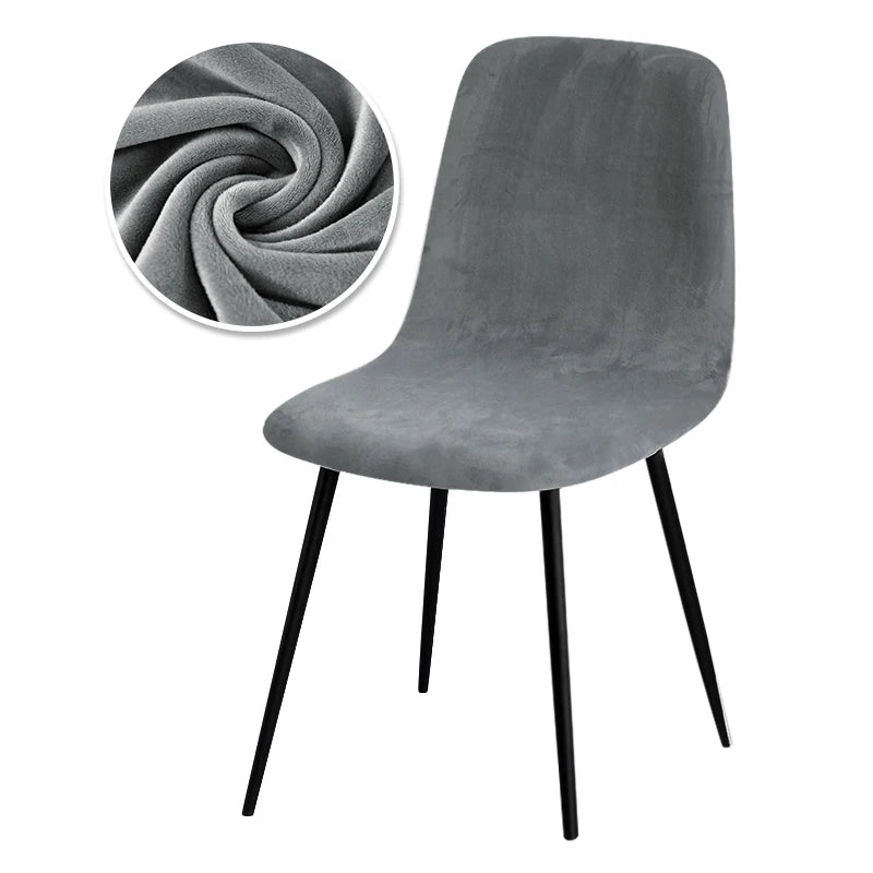 Housse de chaise scandinave velours - Dossier galbé