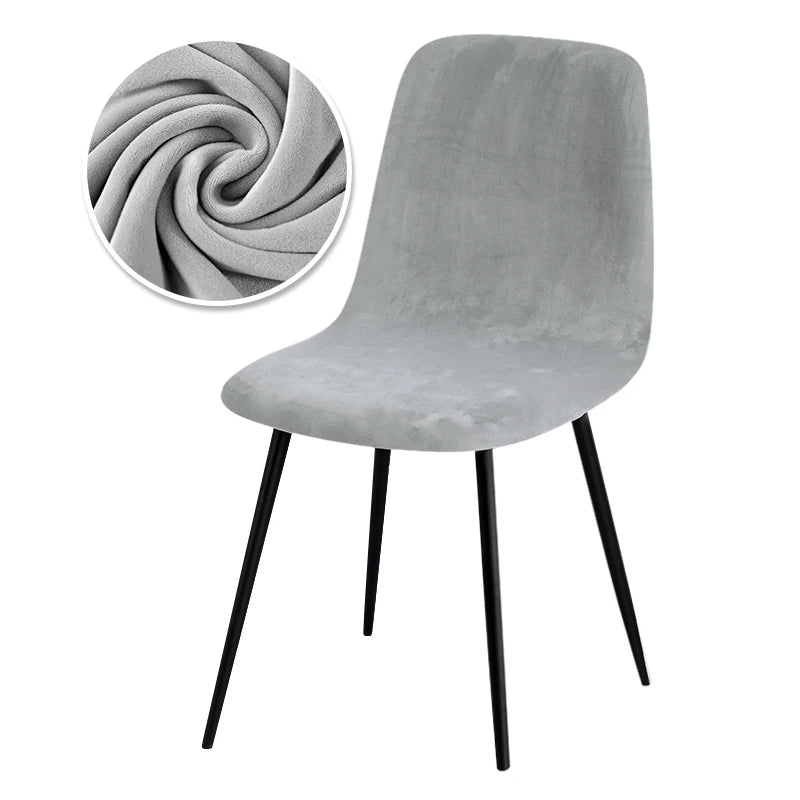 Housse de chaise scandinave velours - Dossier galbé