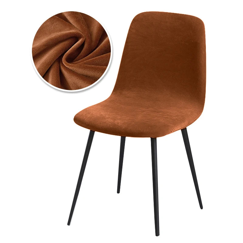Housse de chaise scandinave velours - Dossier galbé
