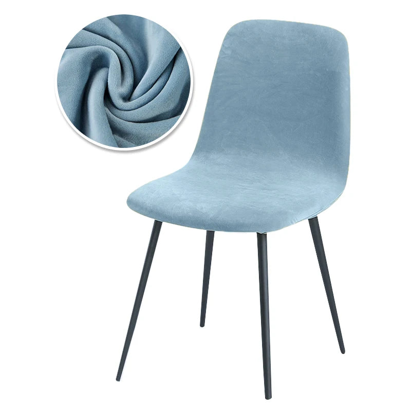 Housse de chaise scandinave velours - Dossier galbé