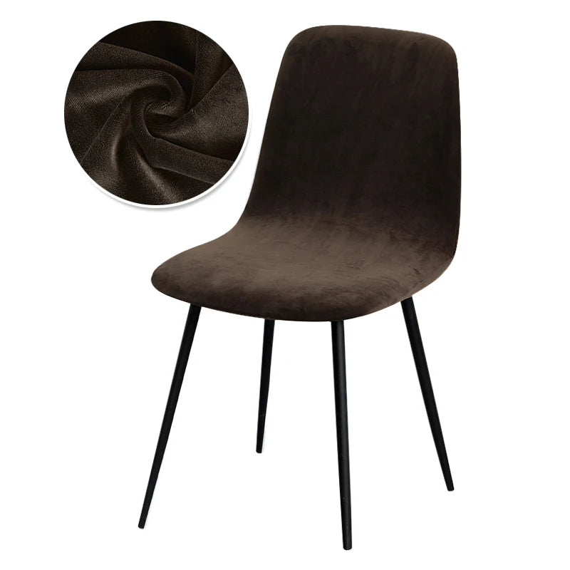 Housse de chaise scandinave velours - Dossier galbé