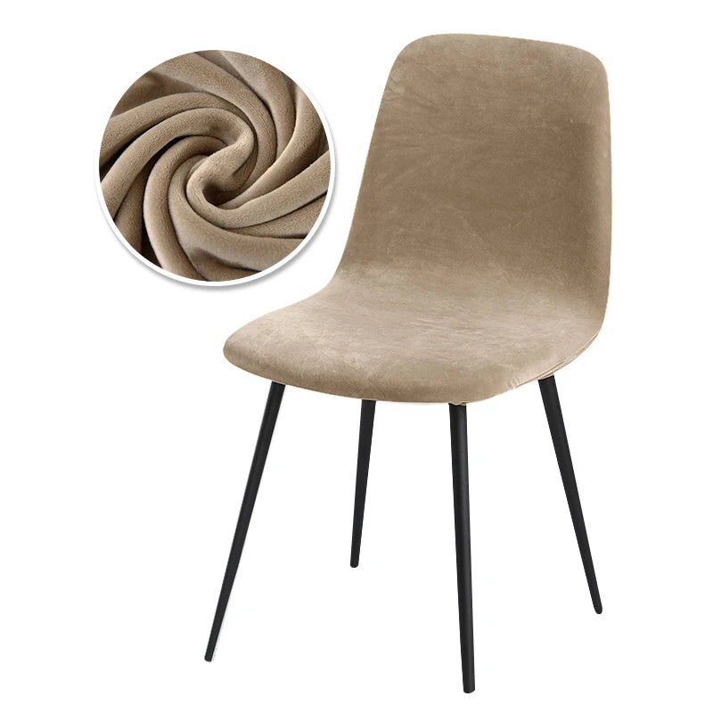Housse de chaise scandinave velours - Dossier galbé