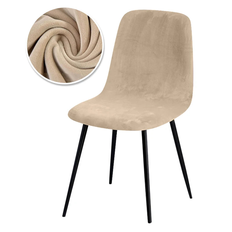 Housse de chaise scandinave velours - Dossier galbé