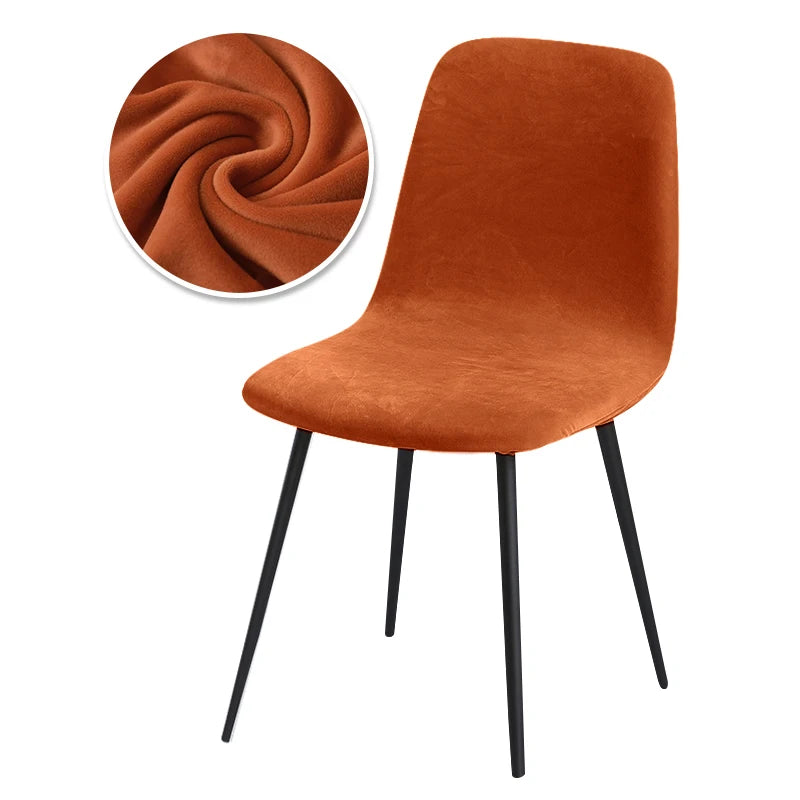 Housse de chaise scandinave velours - Dossier galbé