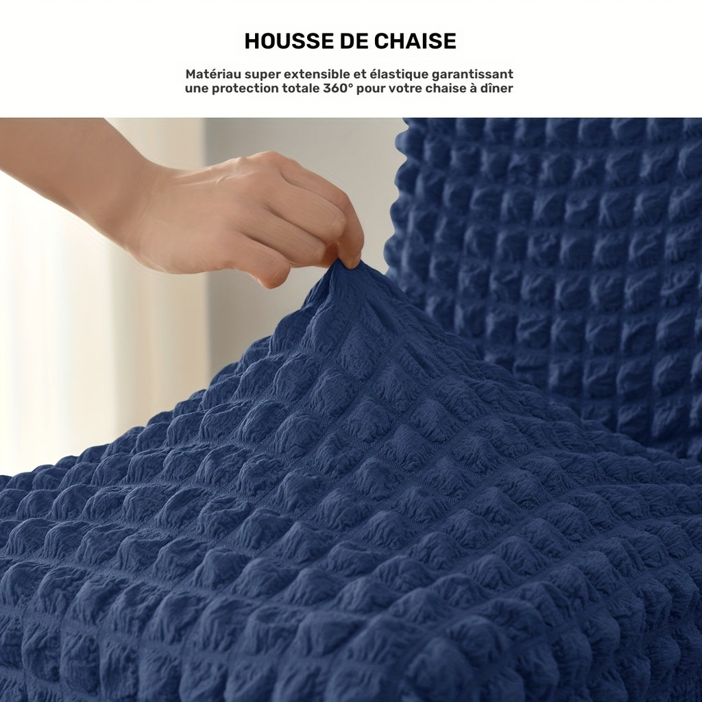 Housse de chaise à jupe froncée en seersucker, 8 teintes