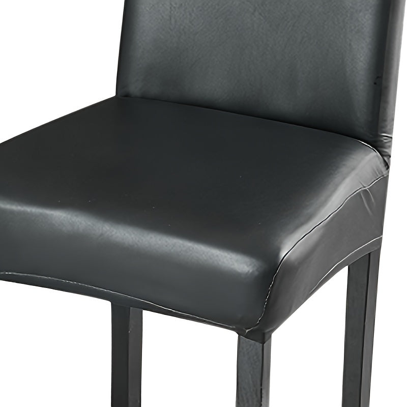Housse de chaise en simili cuir extensible, taille unique