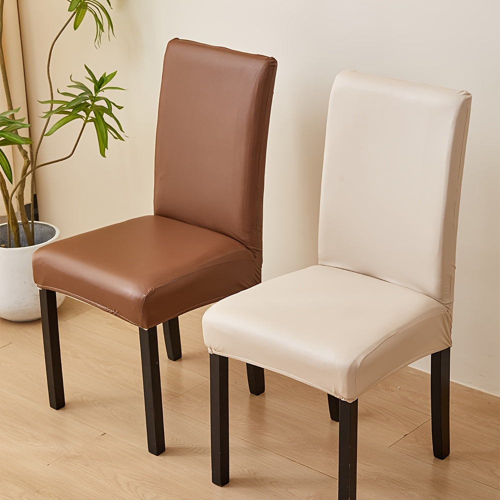 Housse de chaise en simili cuir extensible, taille unique