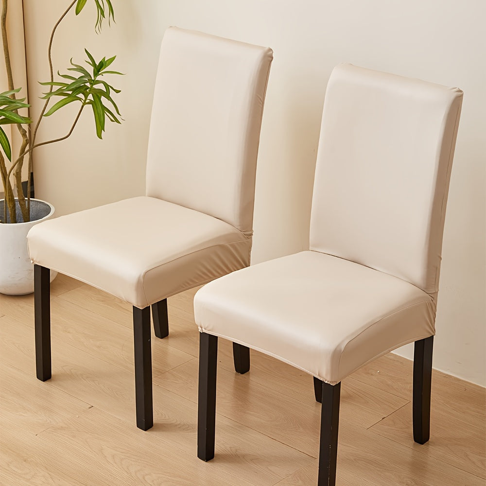 Housse de chaise en simili cuir extensible, taille unique