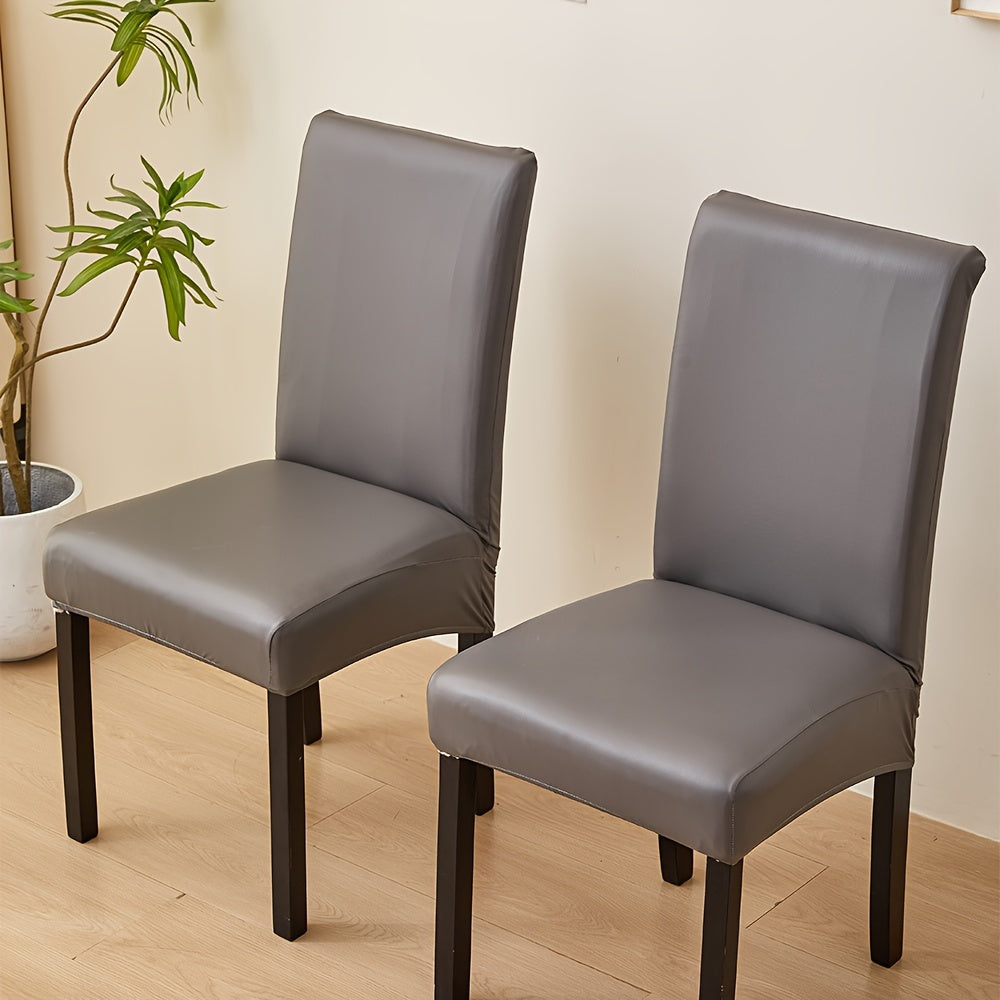 Housse de chaise en simili cuir extensible, taille unique