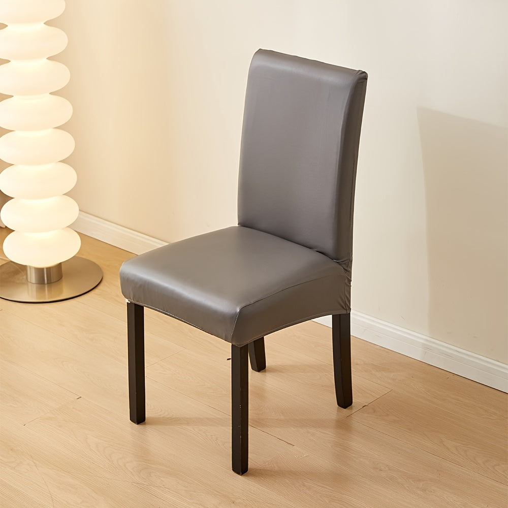 Housse de chaise en simili cuir extensible, taille unique
