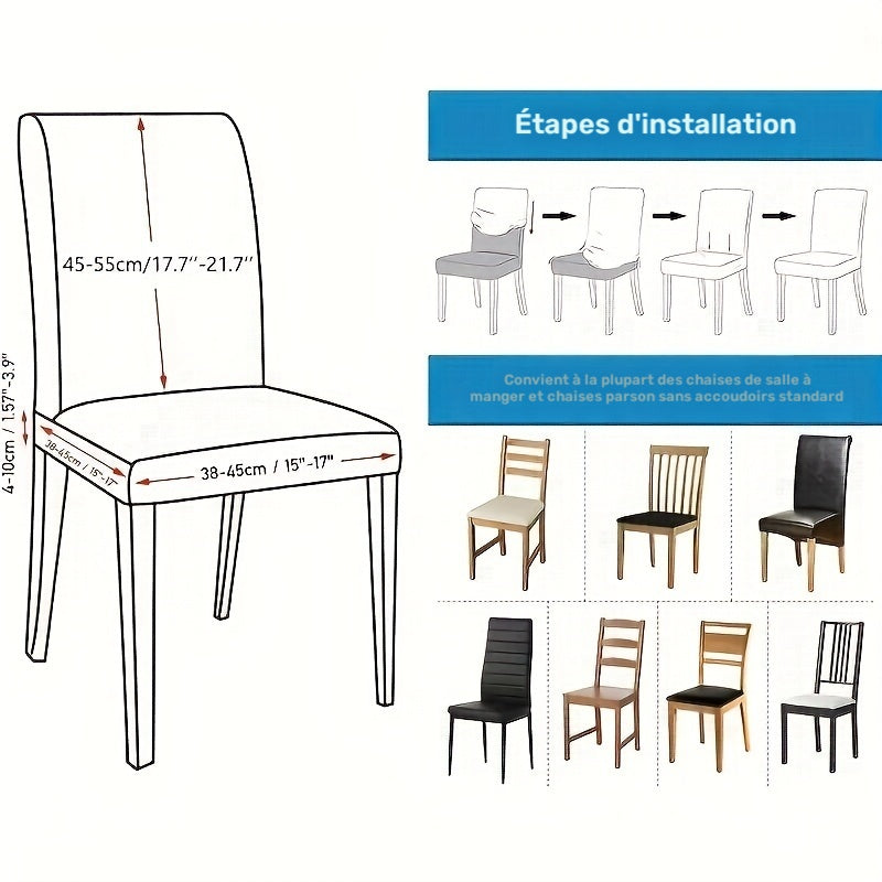 Housse de chaise en simili cuir extensible, taille unique