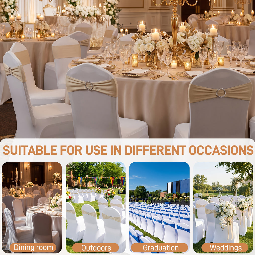 Housse de chaise universelle blanche en lycra pour mariage