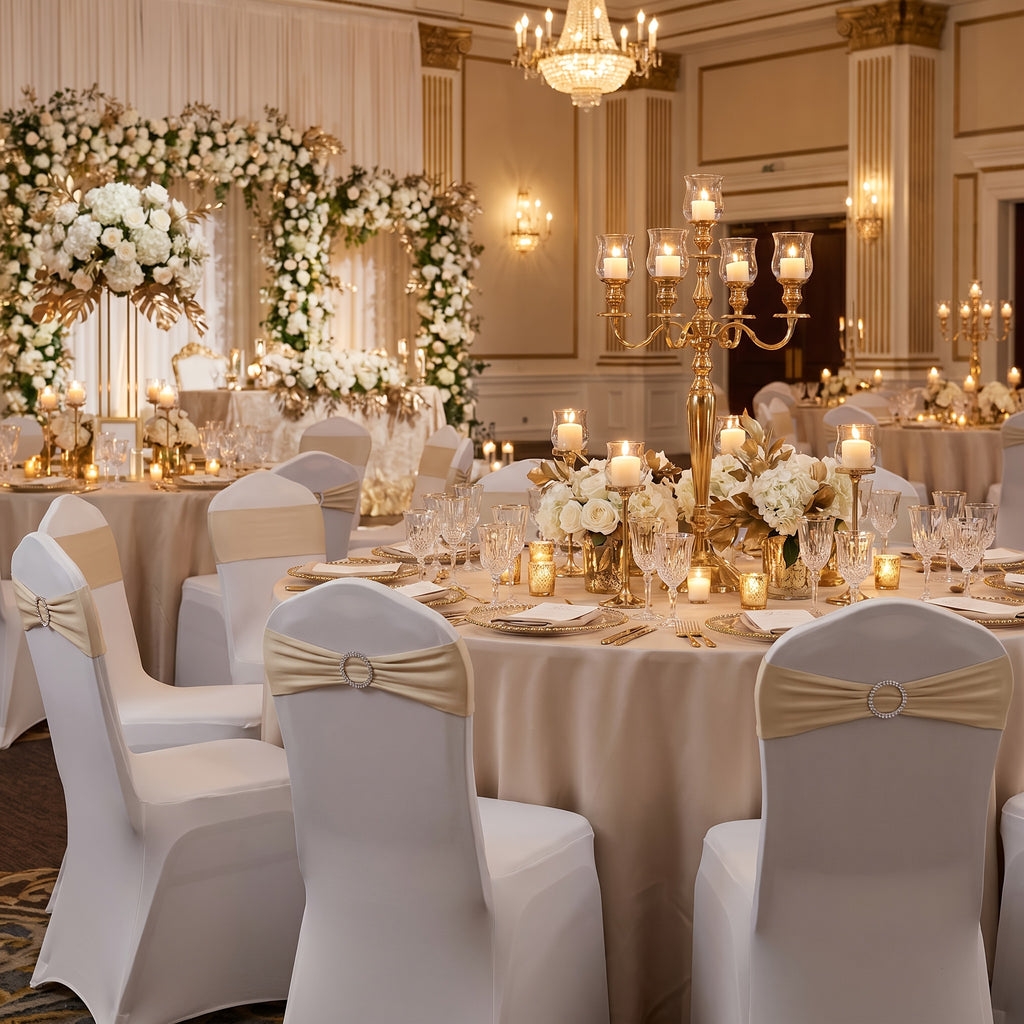 Housse de chaise universelle blanche en lycra pour mariage