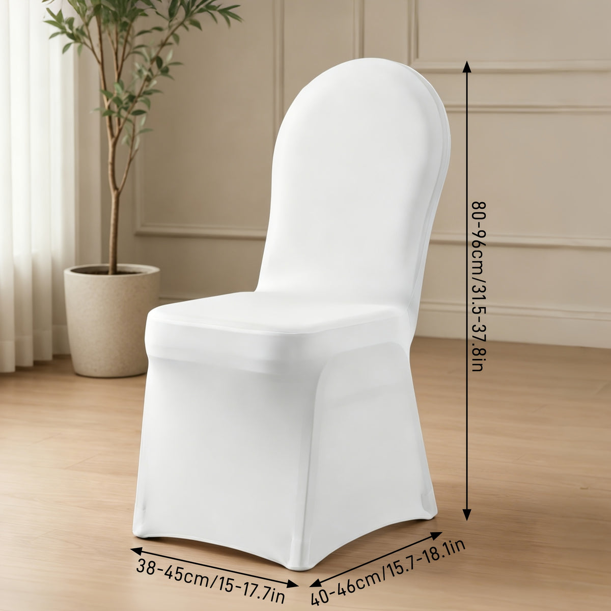 Housse de chaise universelle blanche en lycra pour mariage