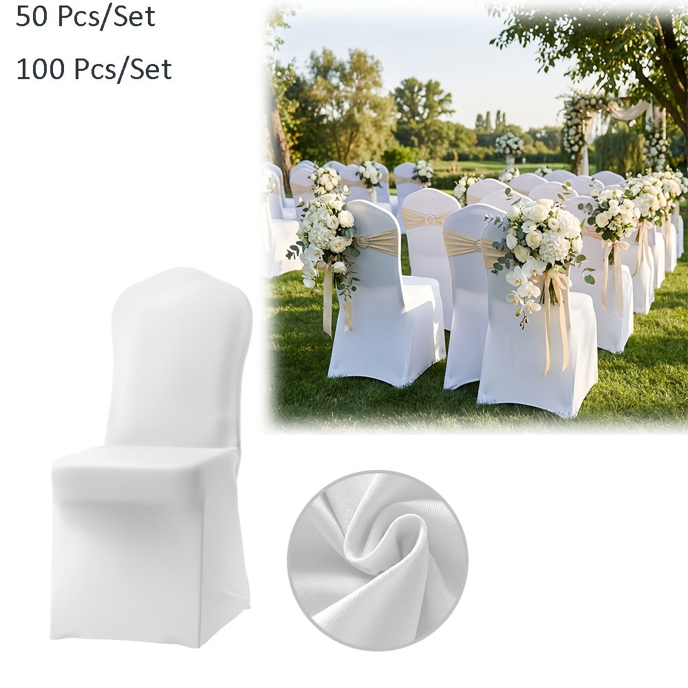 Housse de chaise universelle blanche en lycra pour mariage