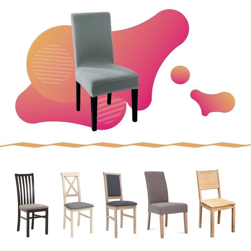Housse de chaise universelle turquoise pour dossier droit