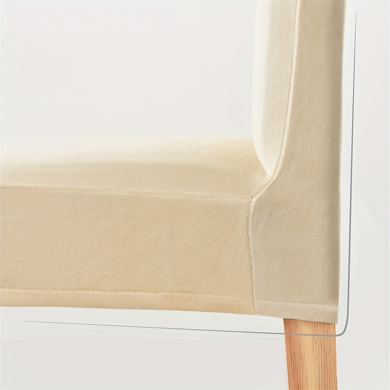 Housse de chaise en velours épais, lot de 2 ou 4, 5 coloris