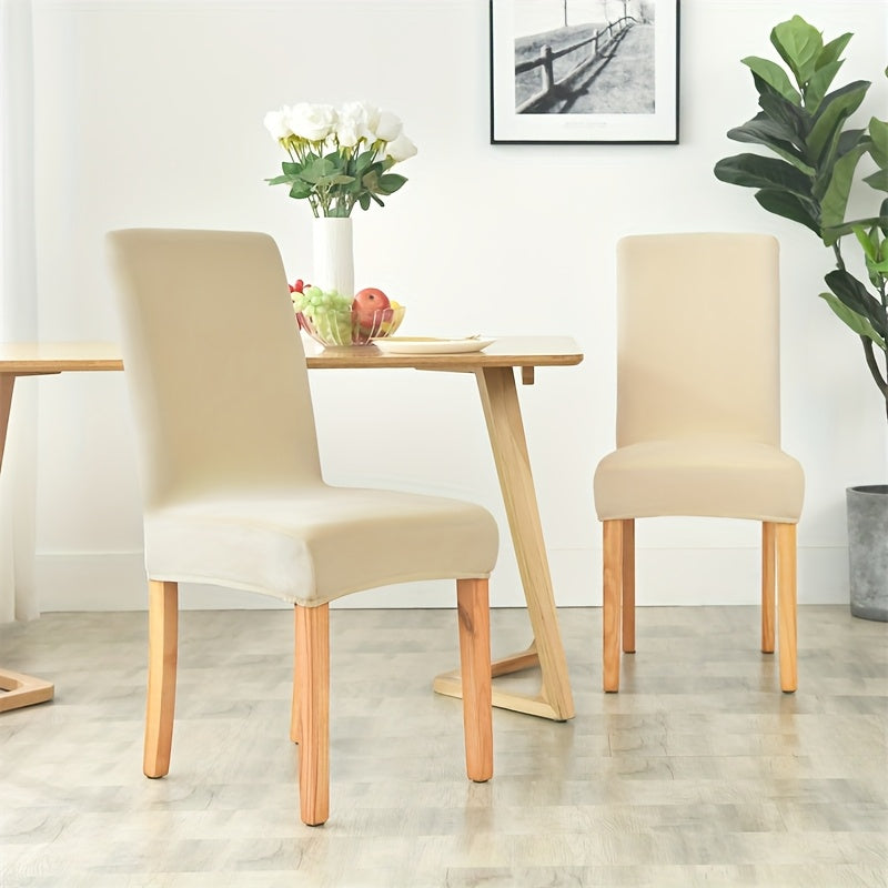 Housse de chaise en velours épais, lot de 2 ou 4, 5 coloris