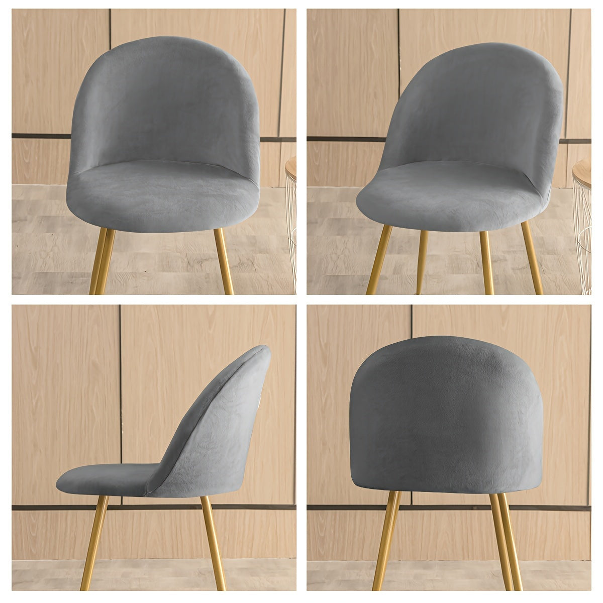 Housse de chaise en velours ras pour coque bec de canard