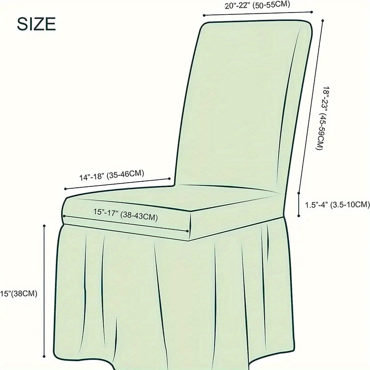 Housse de chaise vichy beige à jupe plissée, lot de 4 ou 6