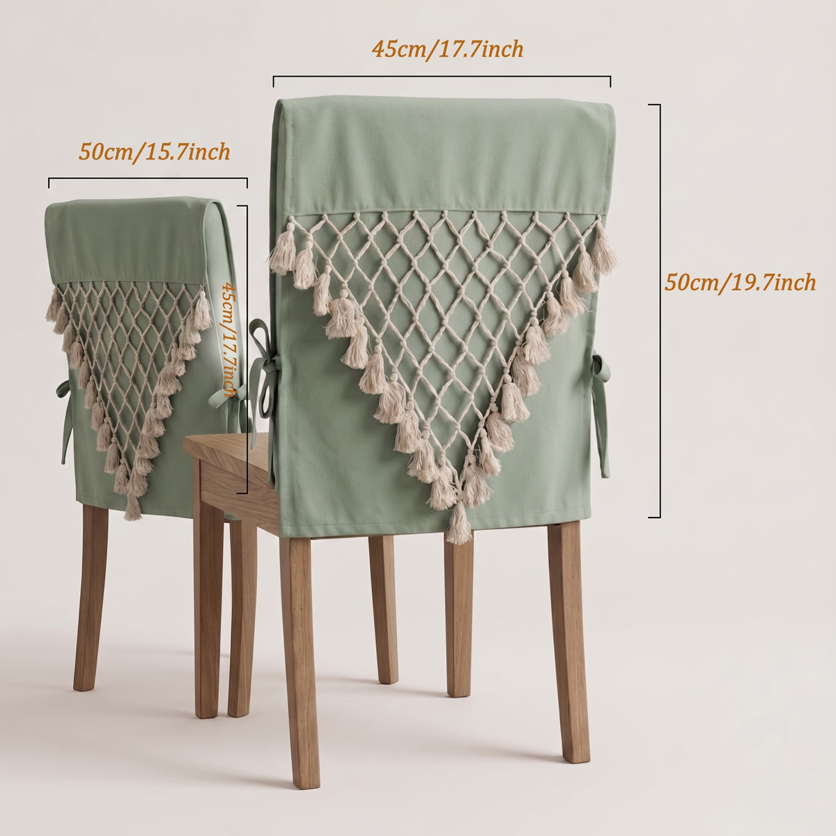 Housse de dossier de chaise bohème à franges en macramé