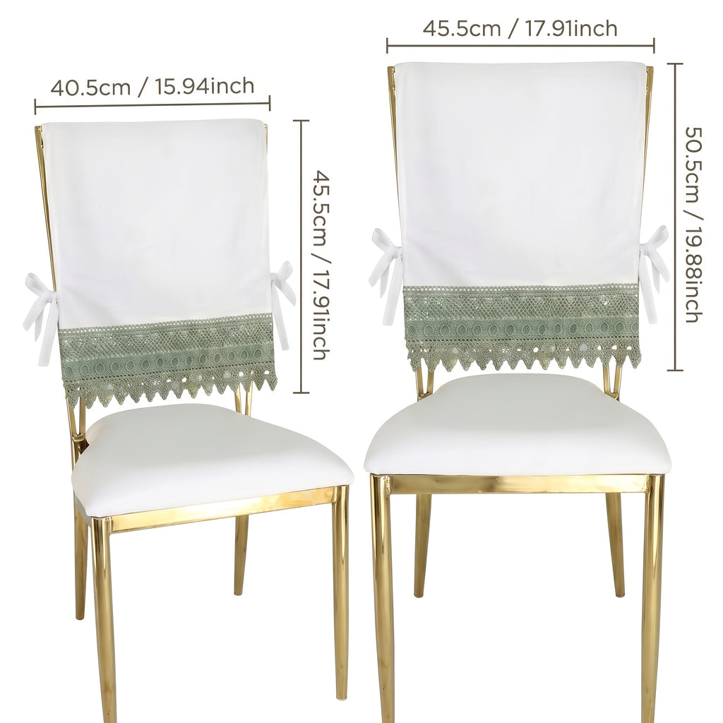 Housse de dossier de chaise en dentelle au crochet vert sauge