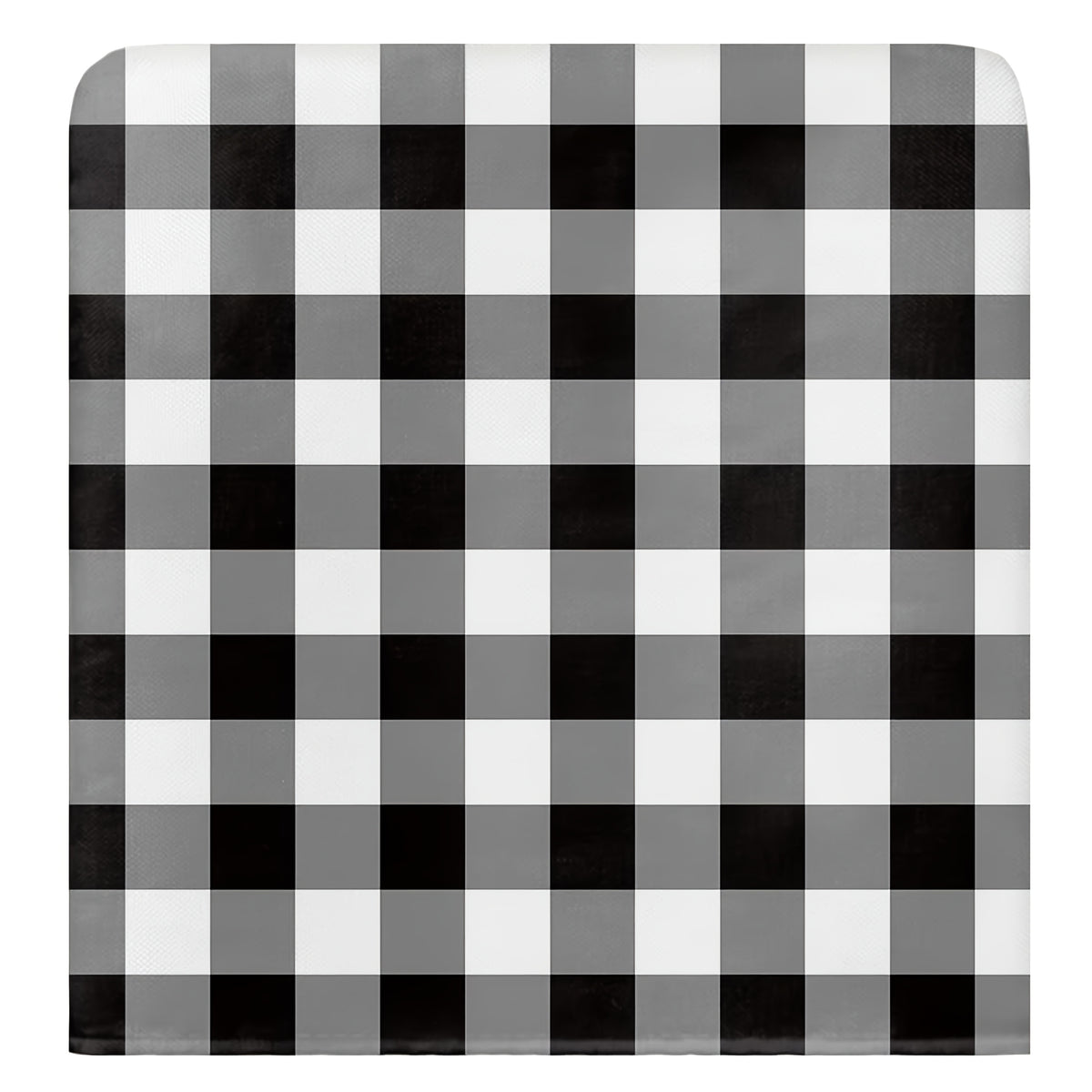 Housse de dossier de chaise en lin, carreaux noir et blanc