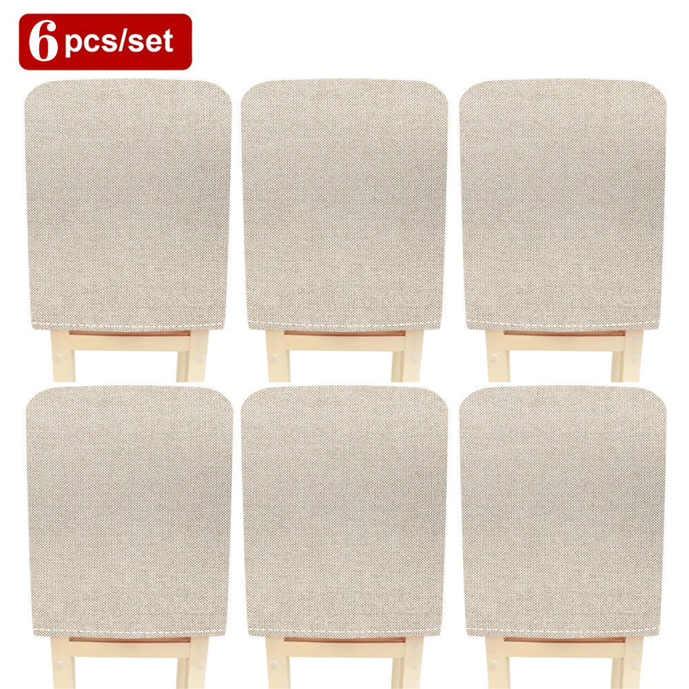 Housse de dossier de chaise en lin greige 50x60 cm, lot de 2