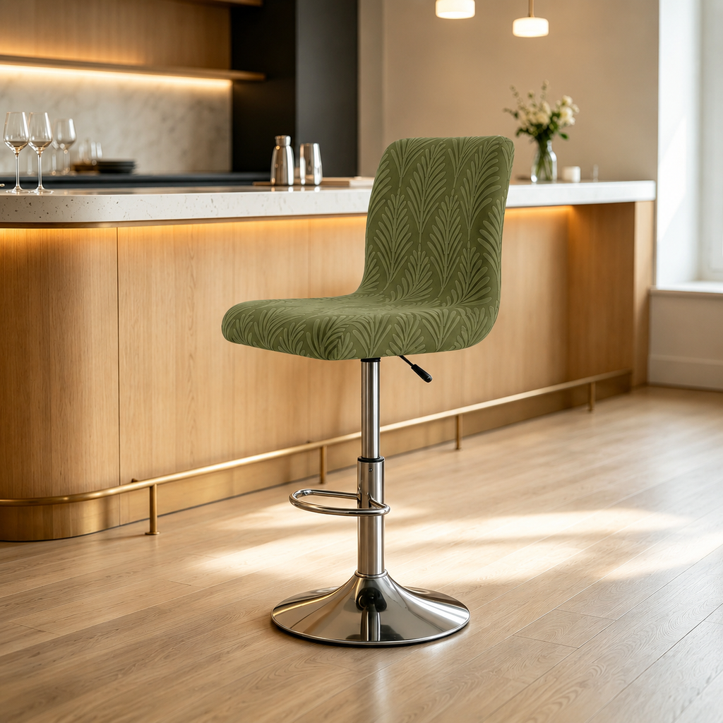 Housse de tabouret de bar extensible jacquard - Dossier bas