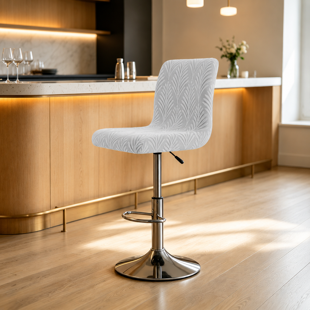 Housse de tabouret de bar extensible jacquard - Dossier bas