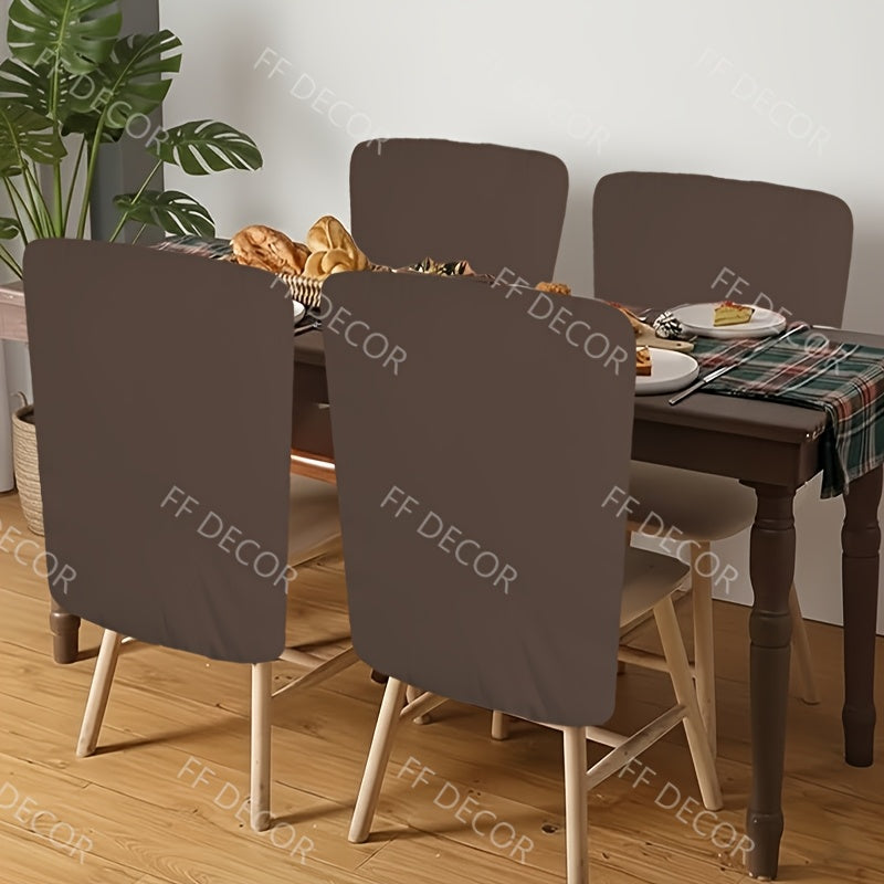 Housse de dossier de chaise taupe foncé, lot de 4 pièces
