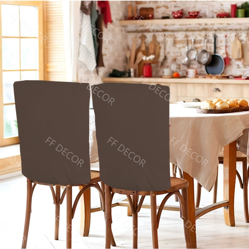 Housse de dossier de chaise taupe foncé, lot de 4 pièces
