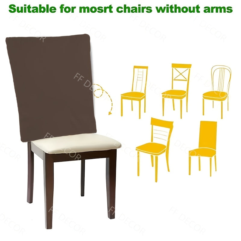 Housse de dossier de chaise taupe foncé, lot de 4 pièces