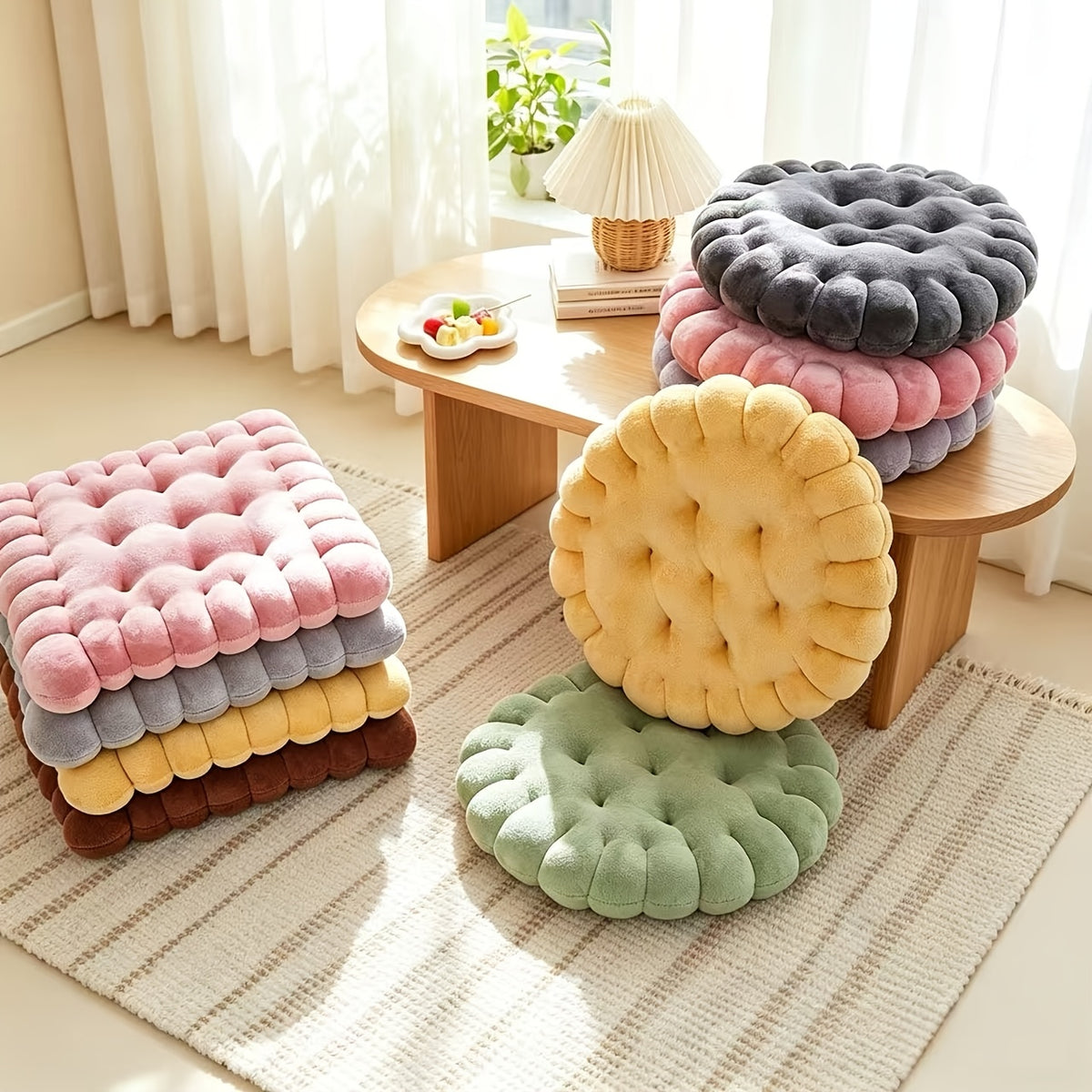 Coussin de chaise forme biscuit 40 cm, vendu par lot de 2