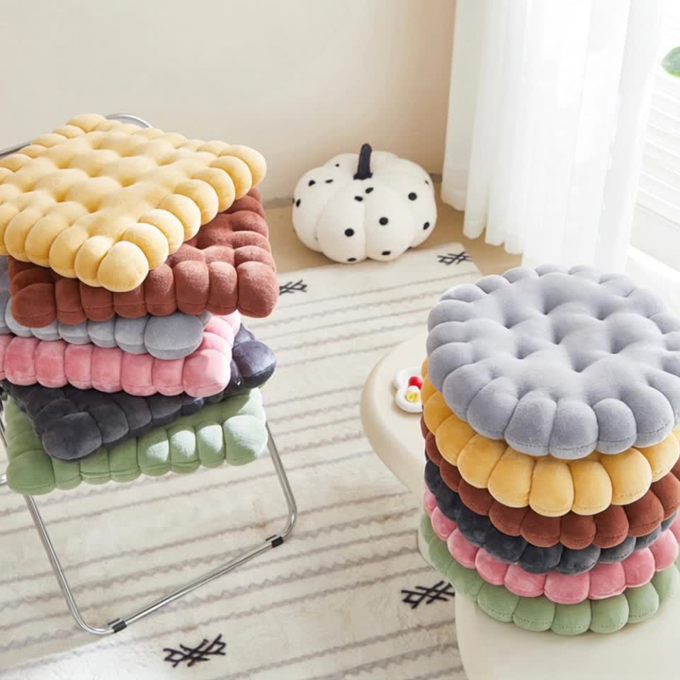 Coussin de chaise forme biscuit 40 cm, vendu par lot de 2