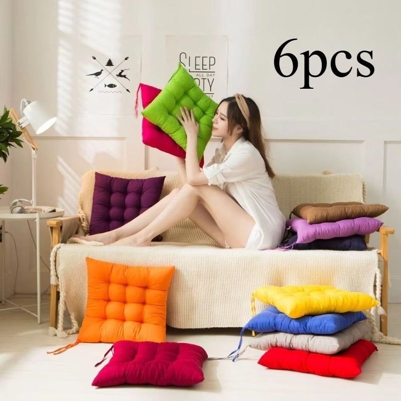 Coussin de chaise carré 40x40 capitonné, lot de 6 pièces