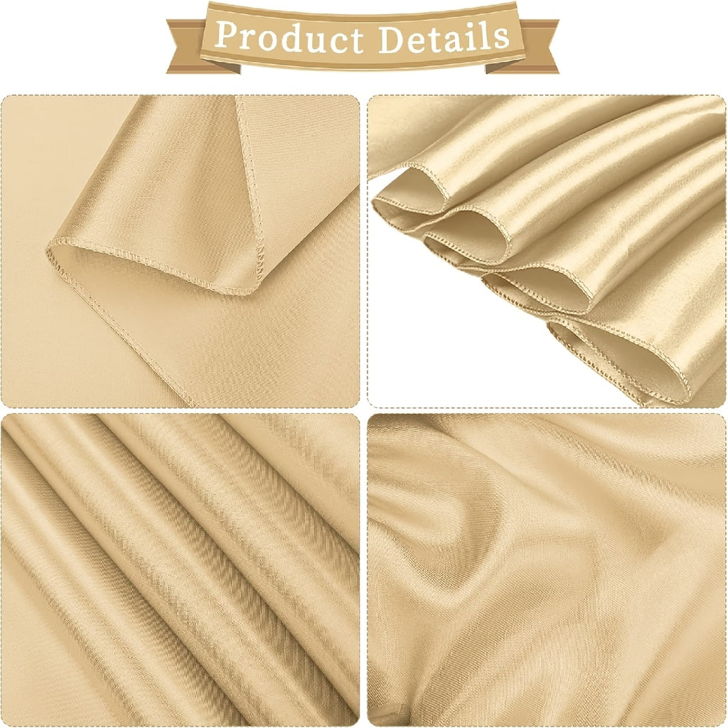 Nœud de dossier de chaise en satin champagne, lot de 40