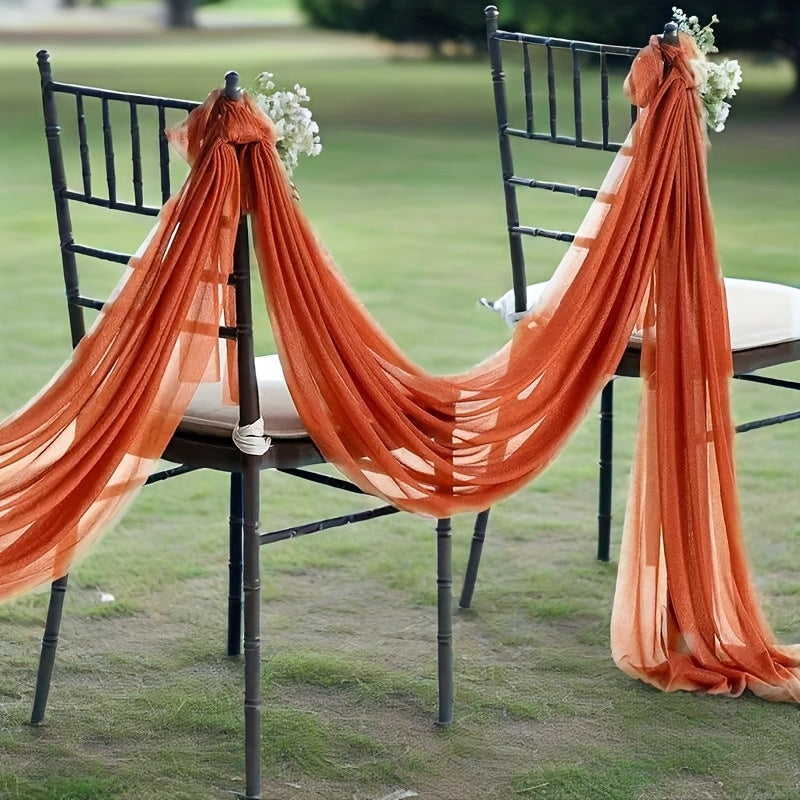 Voile de dossier de chaise en gaze terracotta, lot de 10